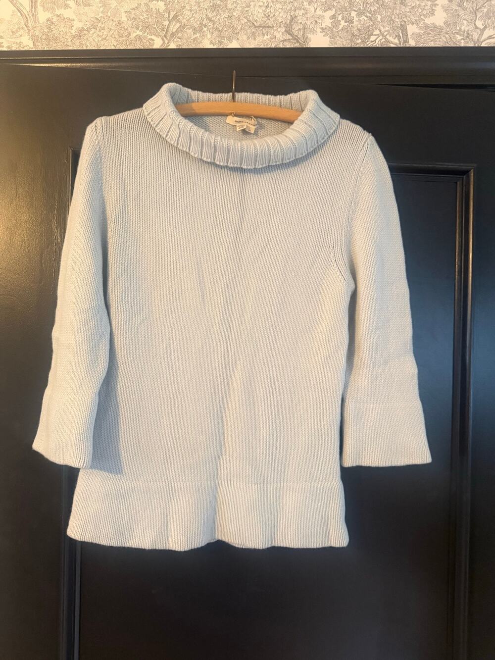 Marc Jacobs 100% Cashmere Sweater M Made in Italy Light Blue Cowl Neck